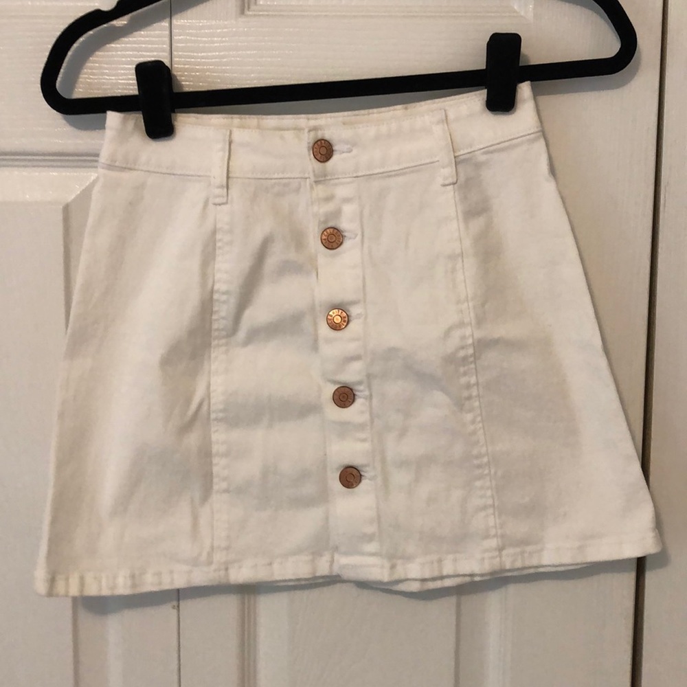 White jean skirt